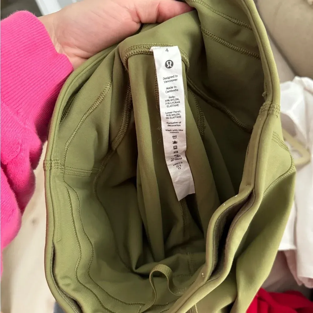 Lululemon Leggings Throwback Inspire High-Rise cropped 21" Delicate Mint Olive - Image 9