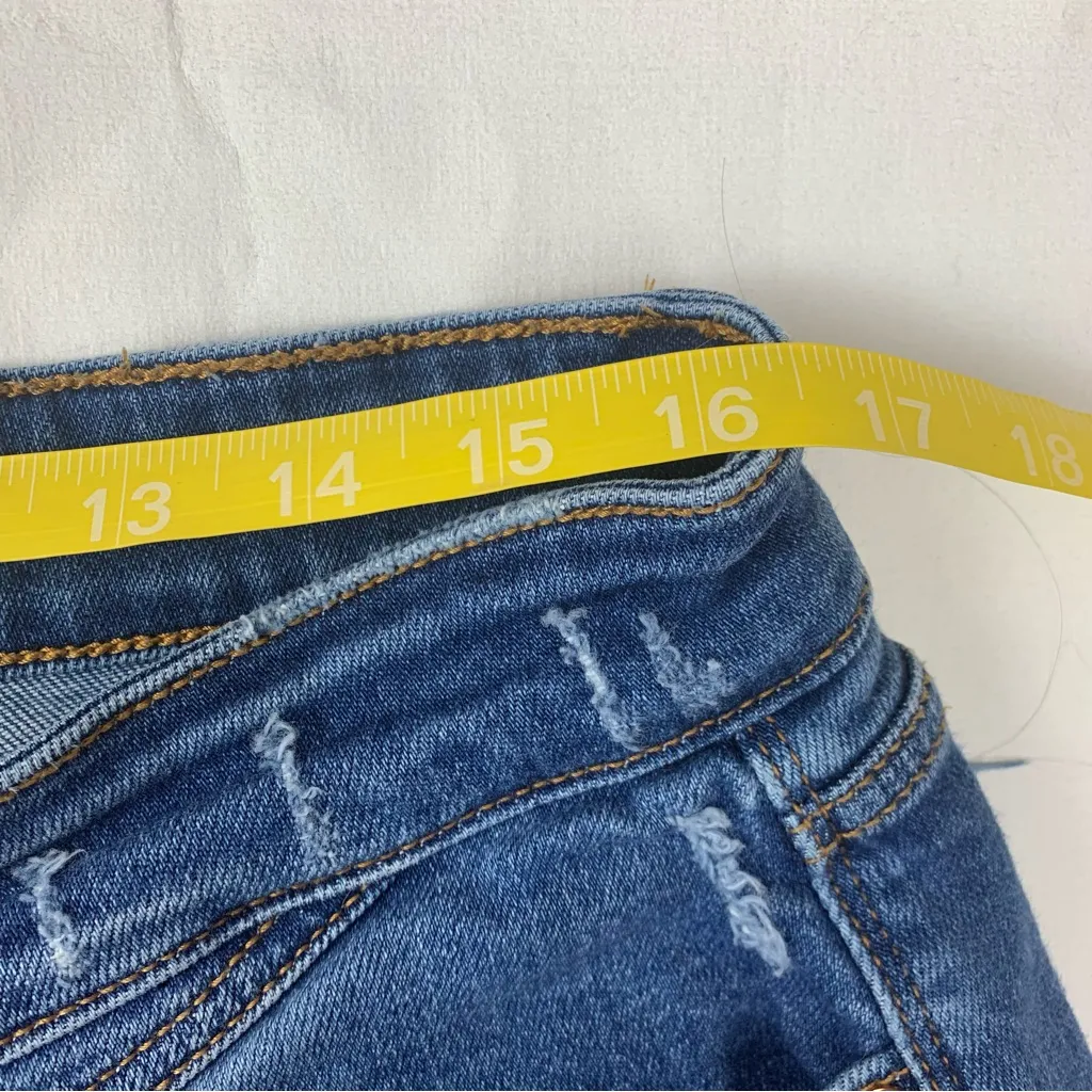 Judy Blue size 14 W Skinny fit Leg Jeans Classic Blue double button retro 90s hi - Image 6