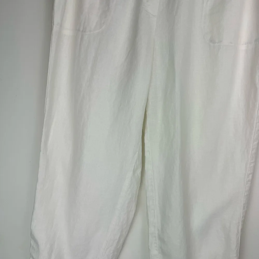 J. Jill Pure Jill Linen White Roll Tab Cuffed Pants Sz XL - Image 6