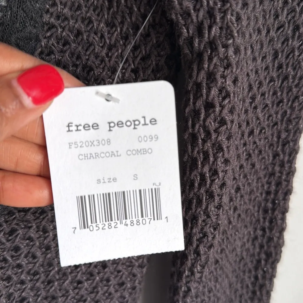 NEW Free People Femme Fatale Knit Moto Zip Cardigan Open Knit Sweater Small - Image 8