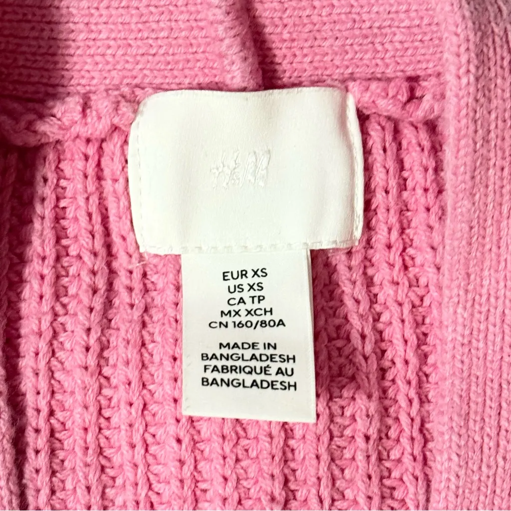 H&M RIB-KNIT CARDIGAN in Pink - Size: XS - Image 2