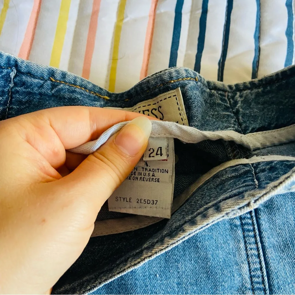 Vintage y2k GUESS jeans high waist denim slit jean mini skirt - Image 6