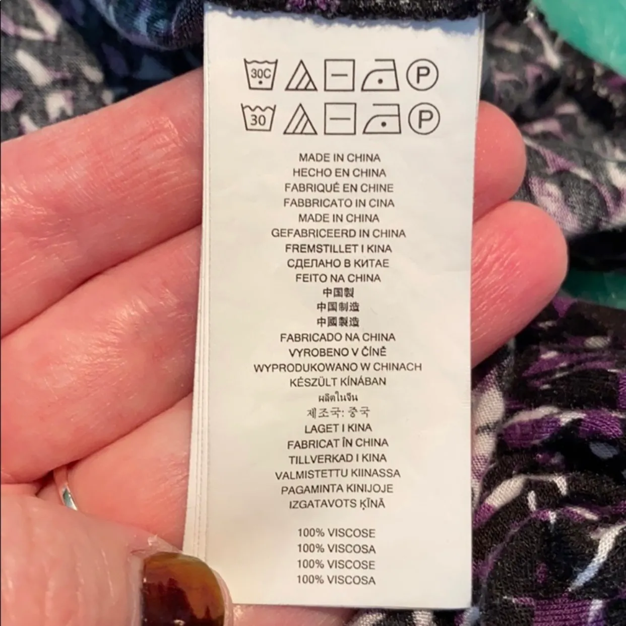 Michael  Purple/Black Boho Floral Leaf Print Blouse - Image 11