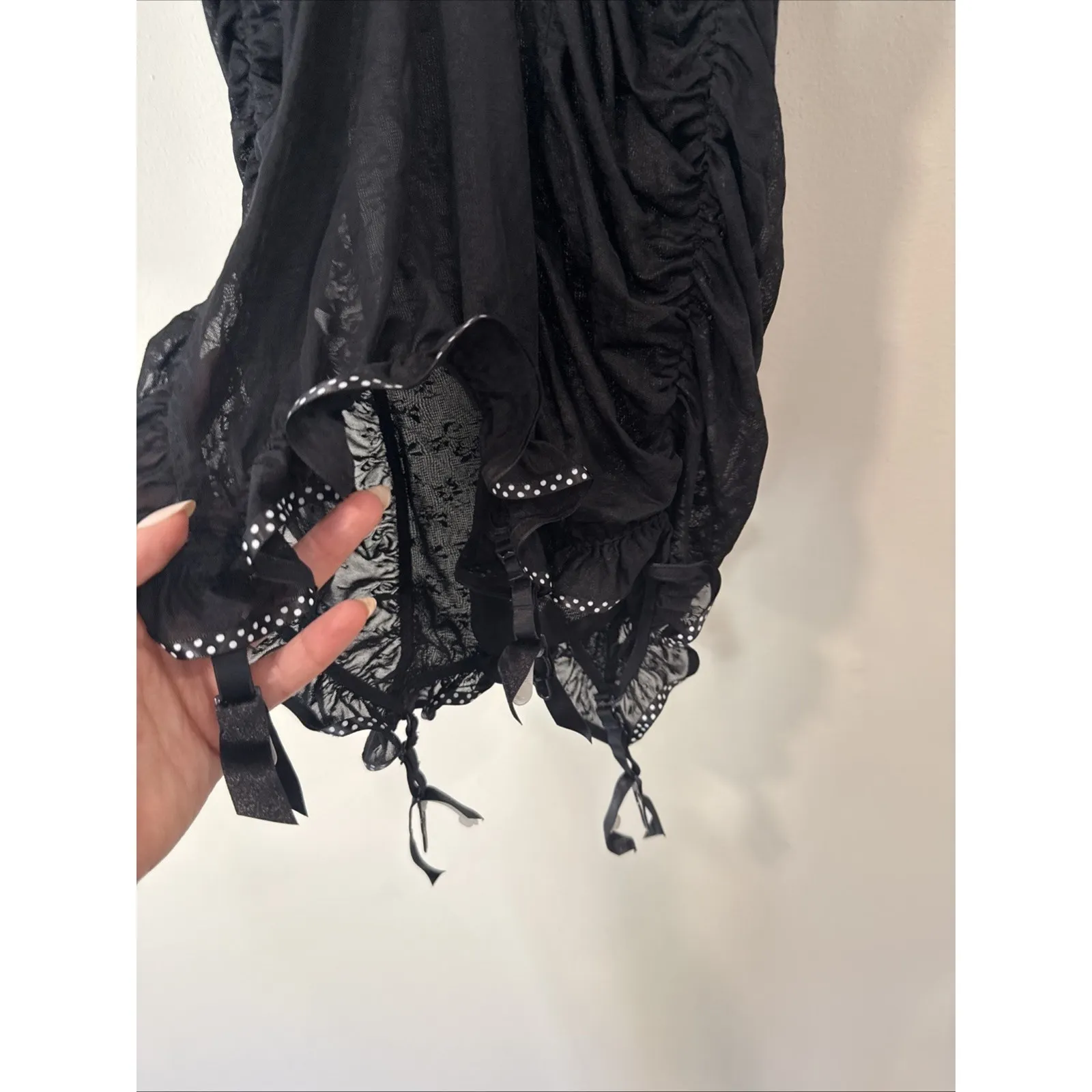 Victoria's Secret Y2K Merry Widow Black Lace 36D Corset Ruched Bustier Xx1362 - Image 9