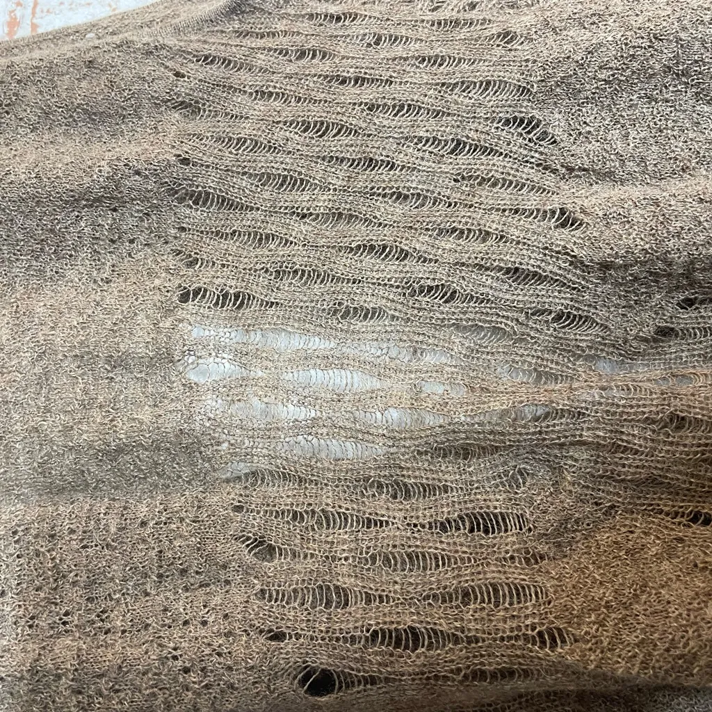 Eileen Fisher Brown Open Knit Poncho - Image 5