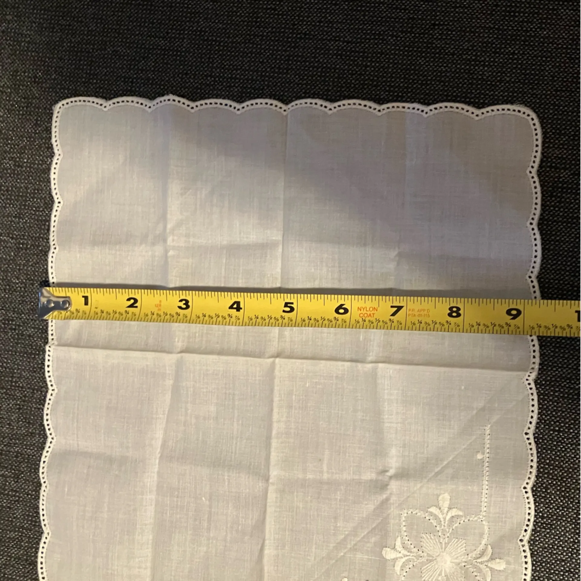 Vintage Handkerchief Elegant White Embroidered - Image 5