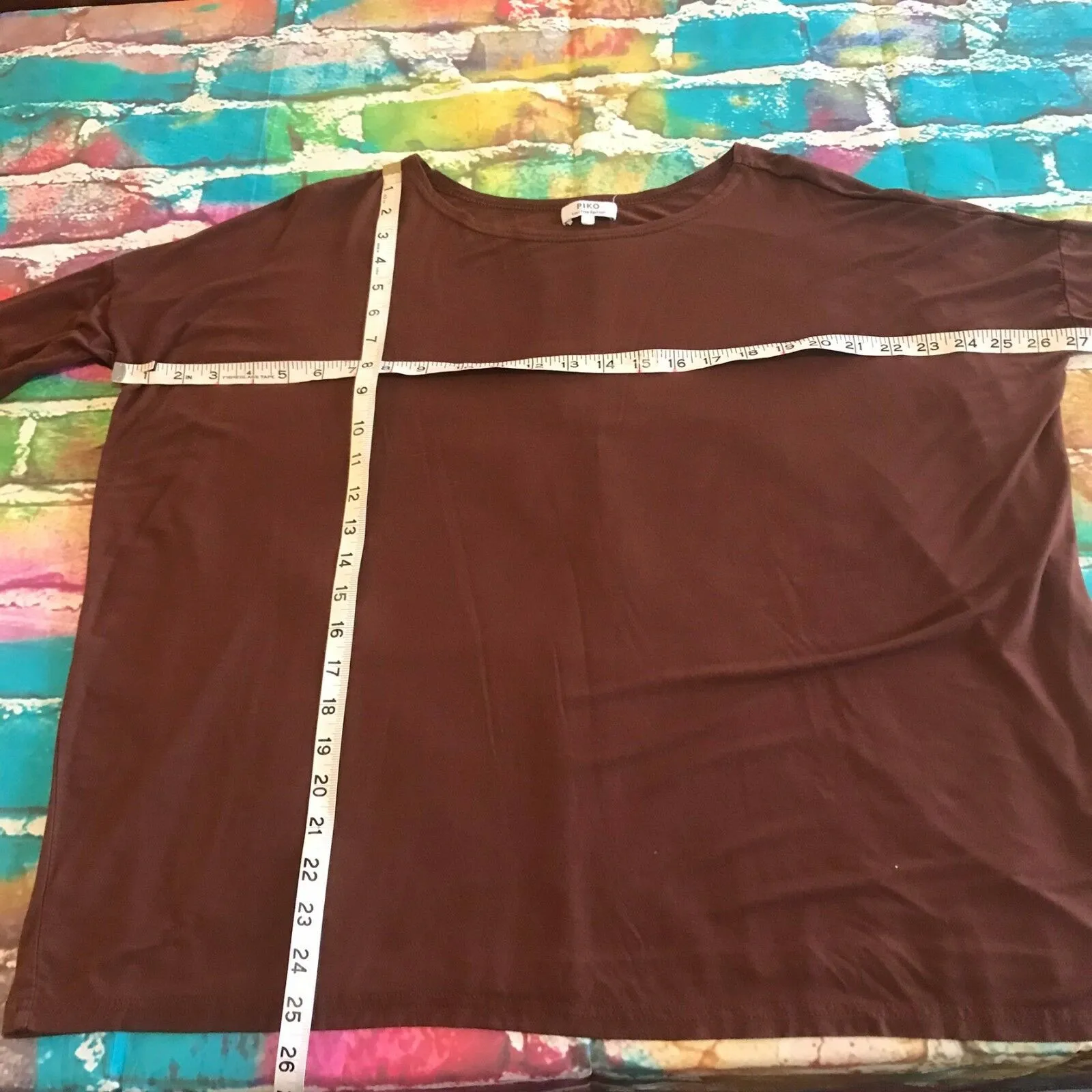 PIKO Womens Tunic Size XS S Reindeer Brown‎ Top T1851 Bamboo PLEASE READ - Image 6