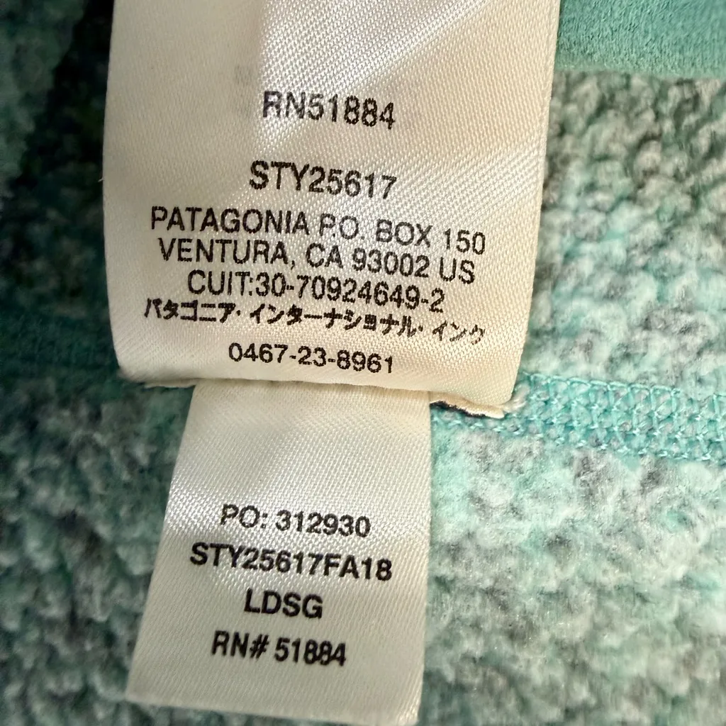 Patagonia Women’s Heathered Mint Green Better Sweater Quarter Zip | S - Image 6