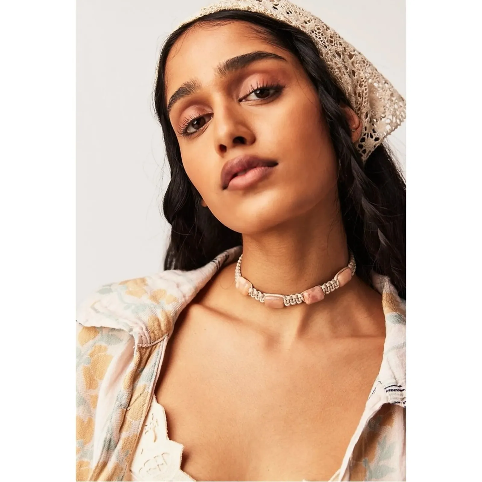 Free People Sweet Carolina Choker Necklace Jade Green Bohemian Macrame NWT - Image 10