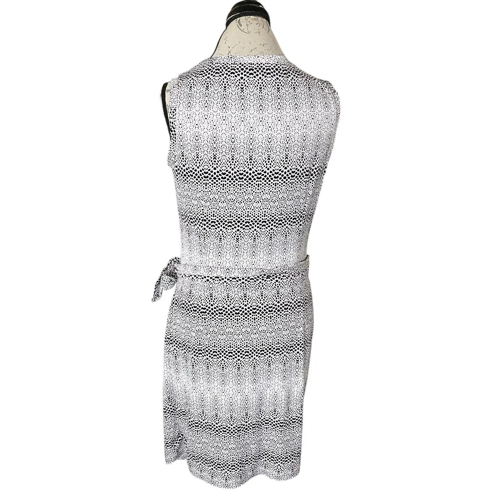 Guess Dress Sz 8 Sleeveless Black White Animal Print Cocktail Night out Baddie - Image 4