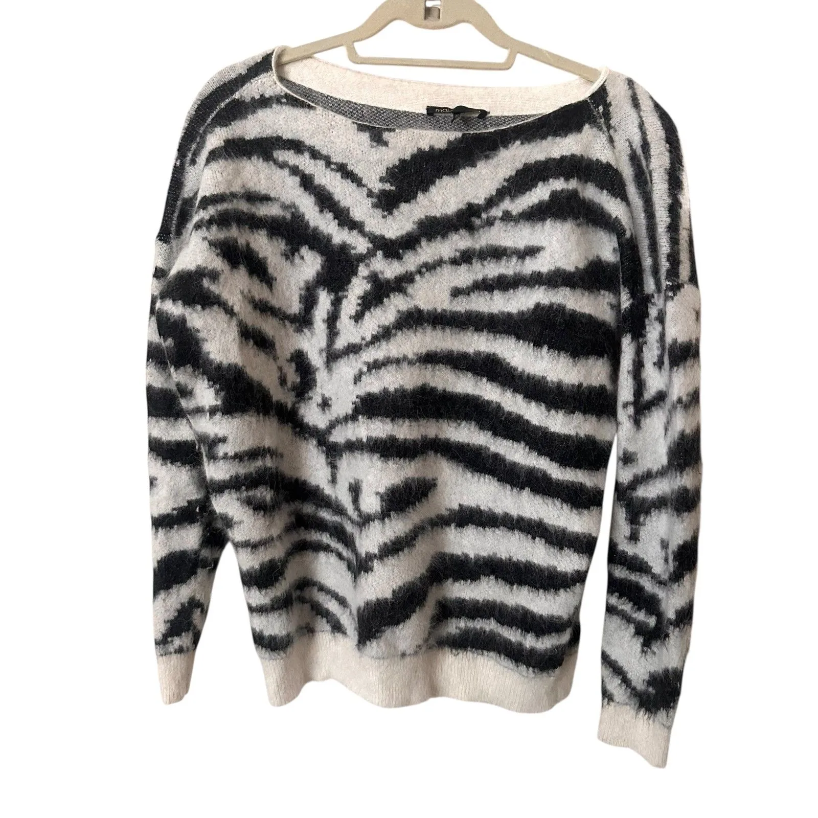 MAJE Angora Zebra‎ Print Sweater Sz 1 (Small) - Image 2