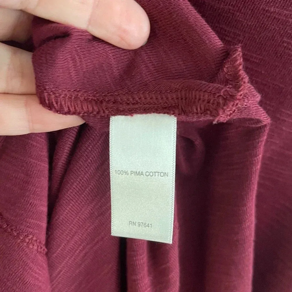 Women’s J.Jill cranberry colored 100% Pima cotton cowl neck tunic Small - Image 4