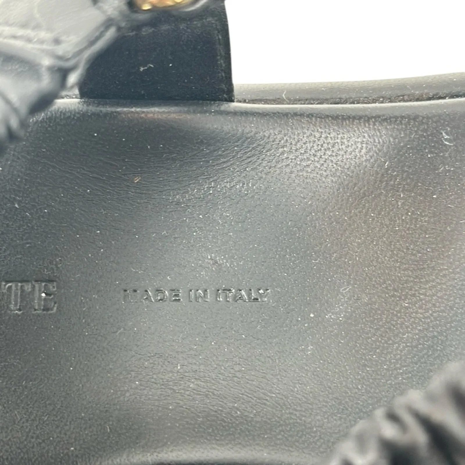 KHAITE  Puglia Leather Elasticized Strap Sandals Black Size 38 - Image 4