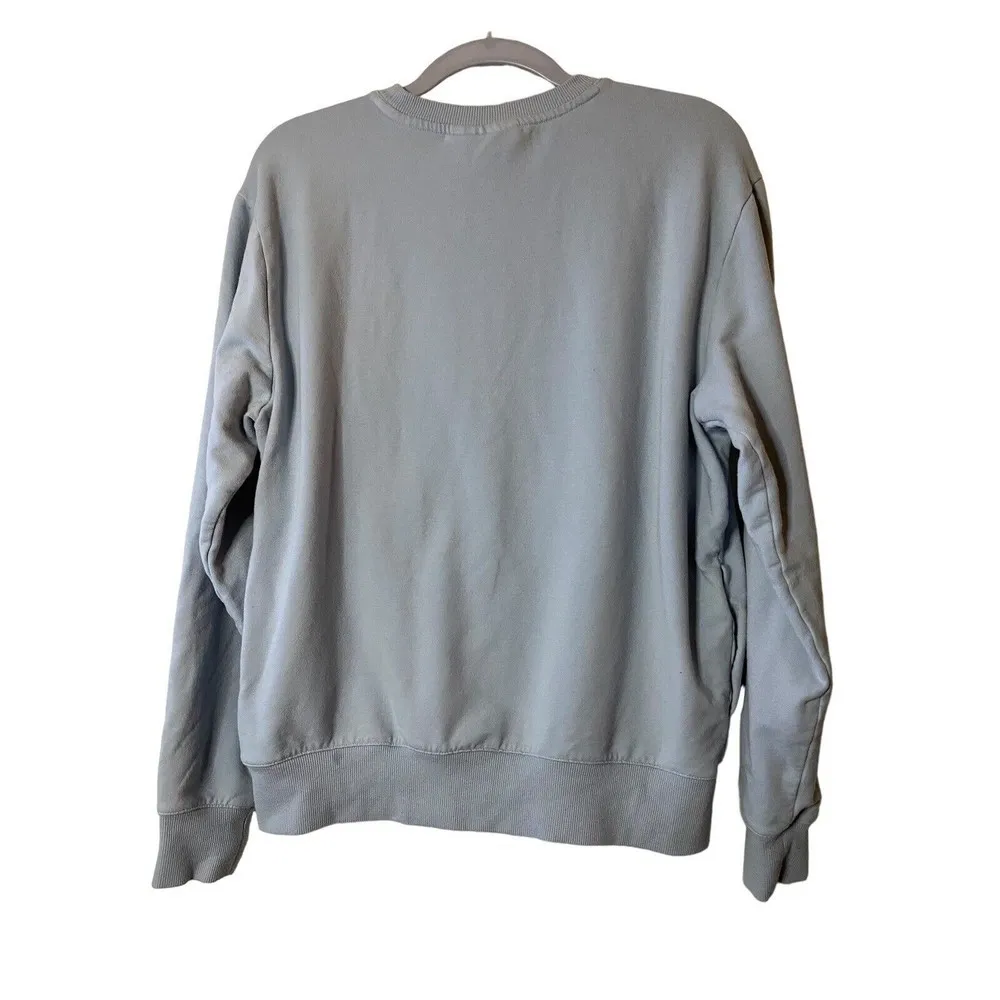 Fila Ladies French Terry Long Sleeve Crewneck Sweatshirt BLUE FOG w/Pockets Sz M - Image 7