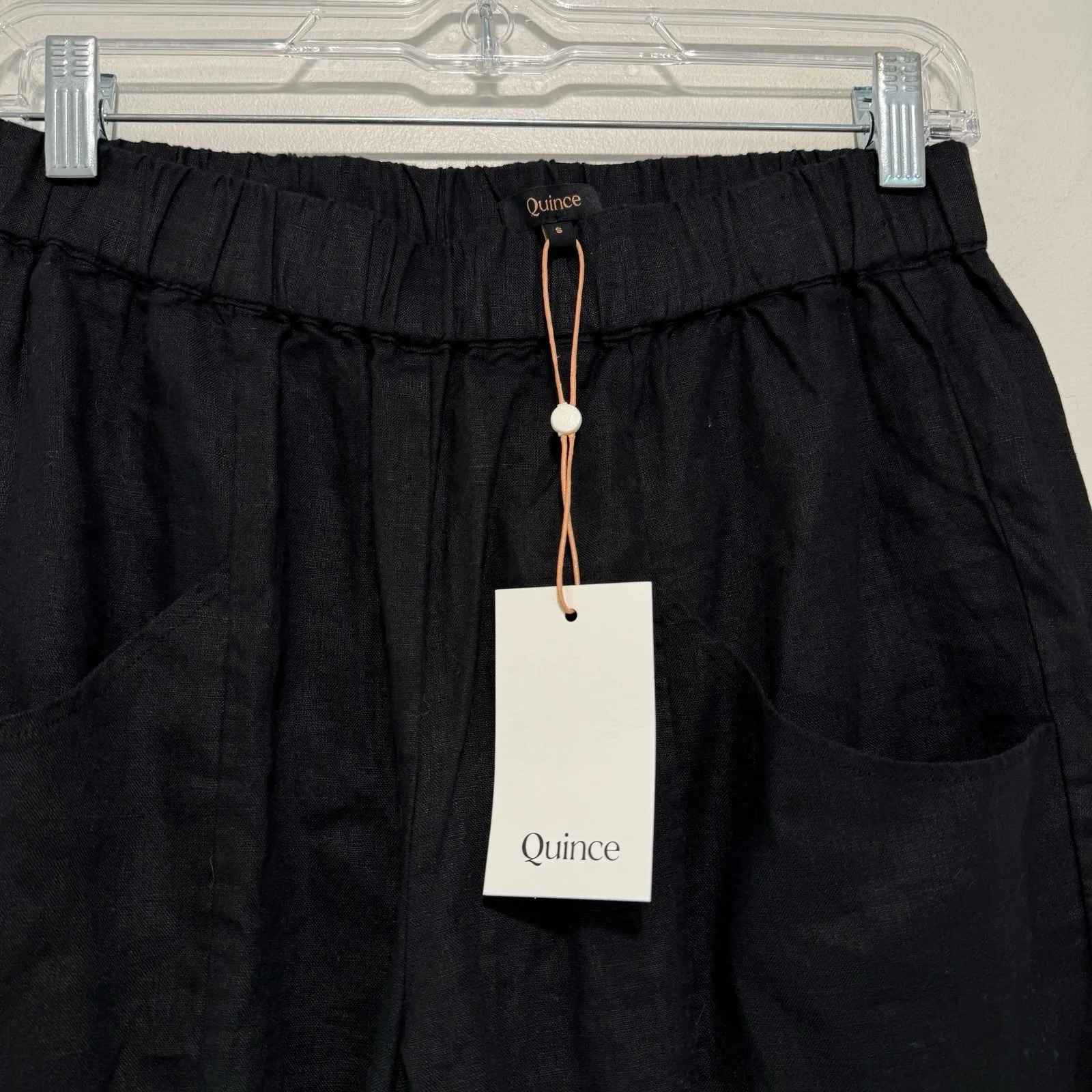 Quince NWT Black 100% European Linen‎ Tapered Ankle Pants Size Small - Image 5