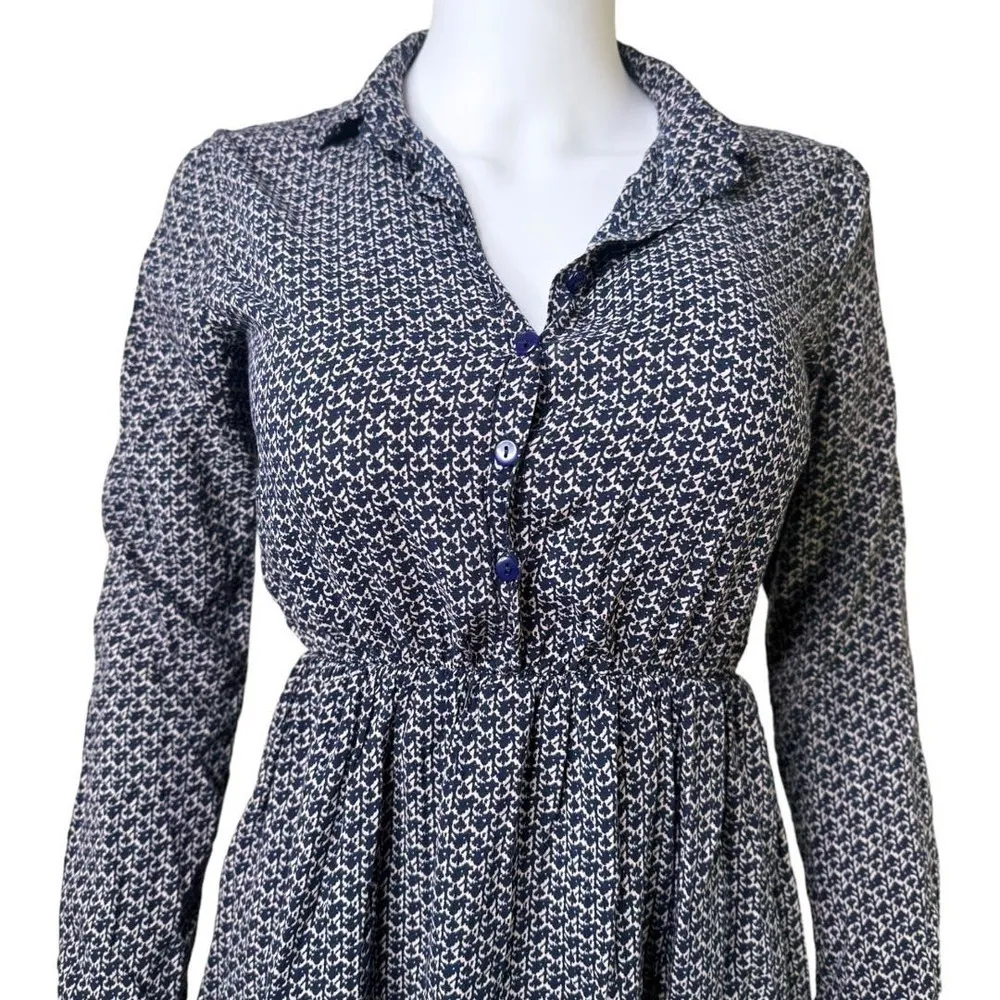 Womens Size Medium long sleeve button up Short dress​​​​​​​​​ Blue - Image 3