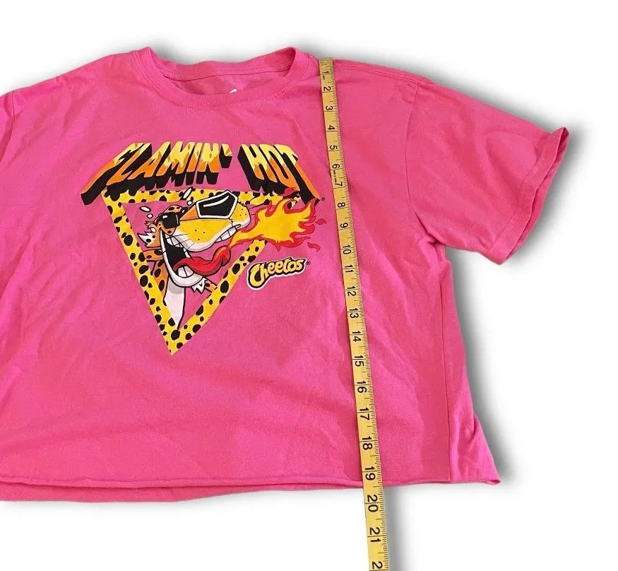 NWT Pink Flamin’ Hot Cheetos T-Shirt Crop Top Babydoll Tee New Chester Cheetah - Image 7