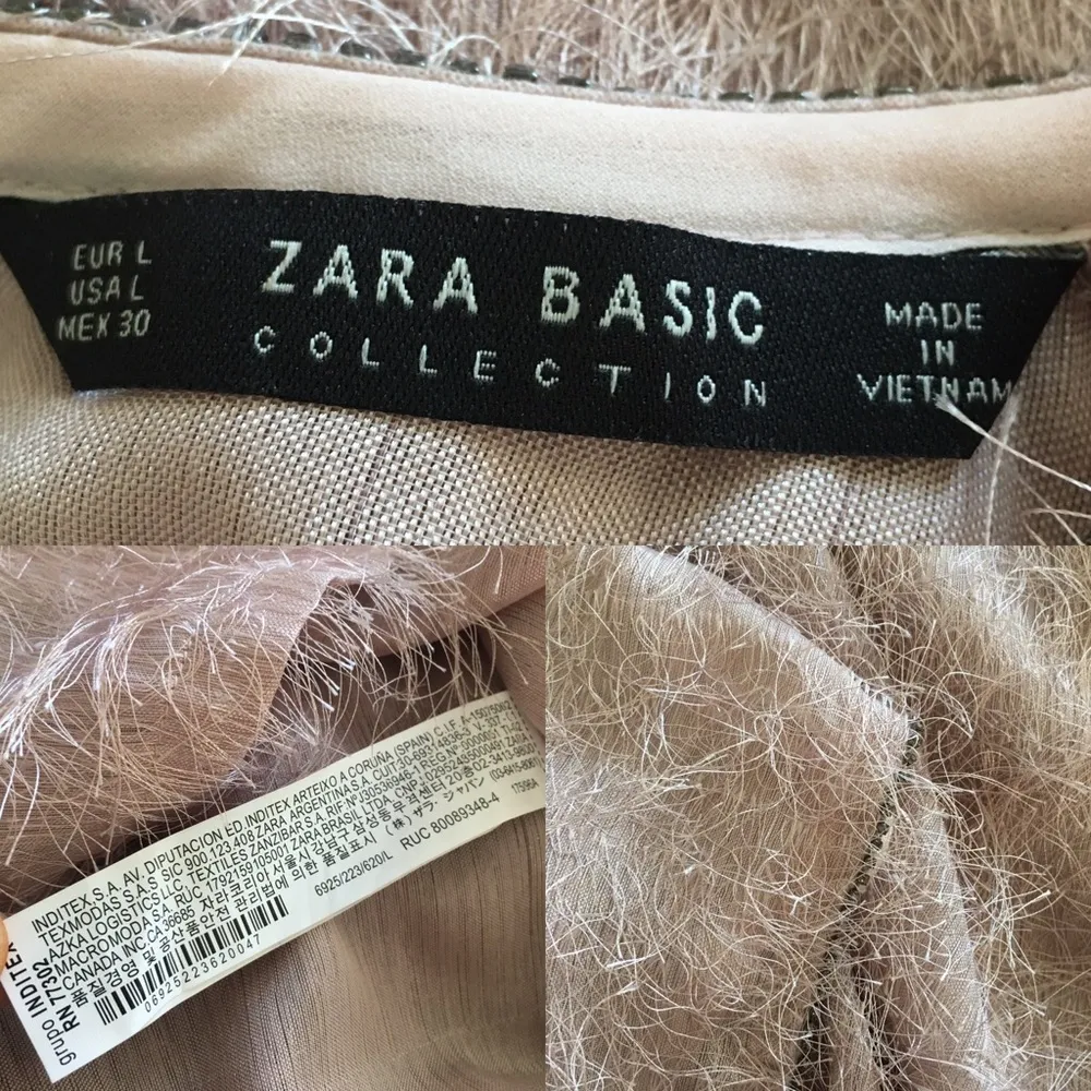 ZARA Fringe Blush Sleeveless Top L - Image 10