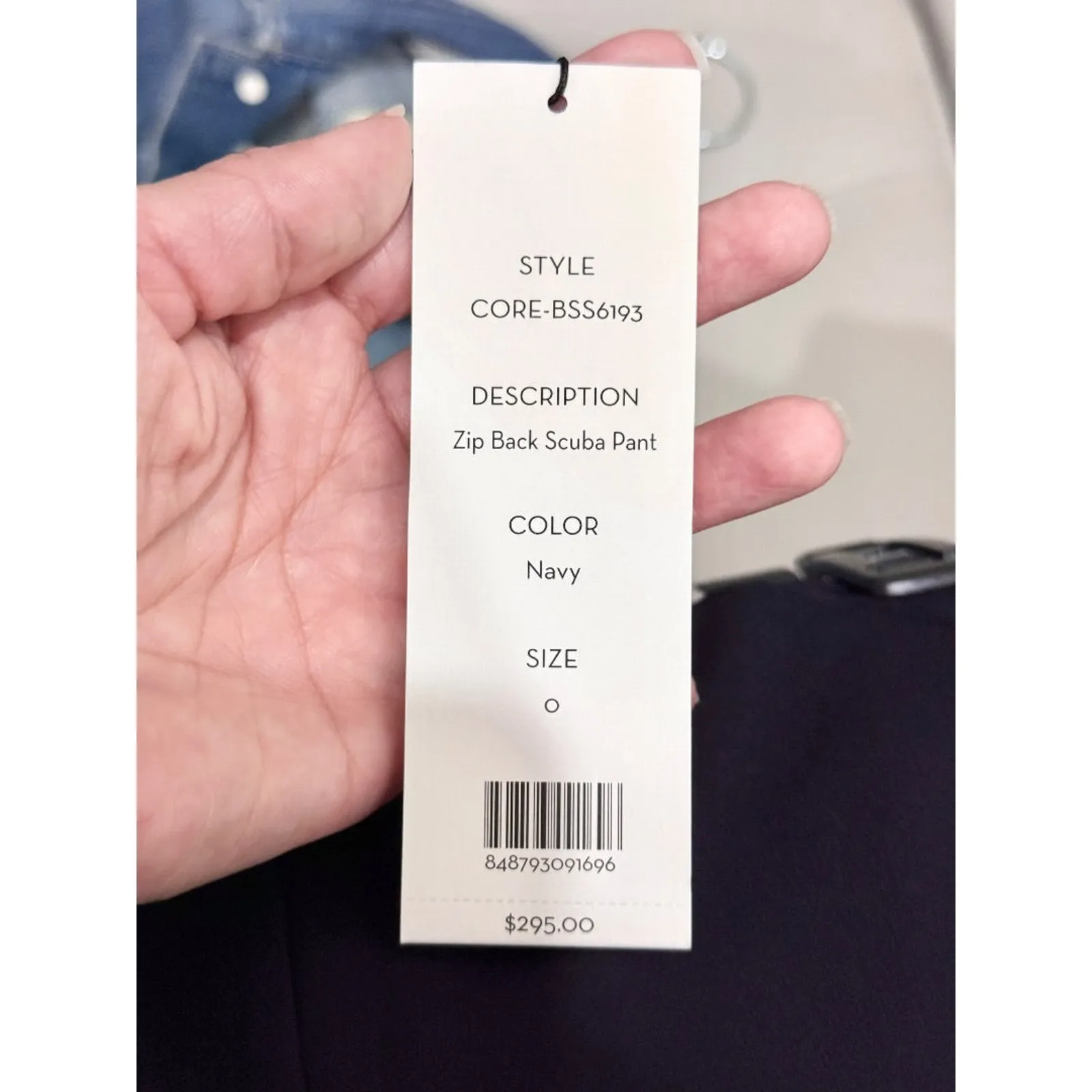 Veronica Beard Zip Back Scuba Slim-Fit Cropped Pants Navy Blue Women's Size 0 - Image 6