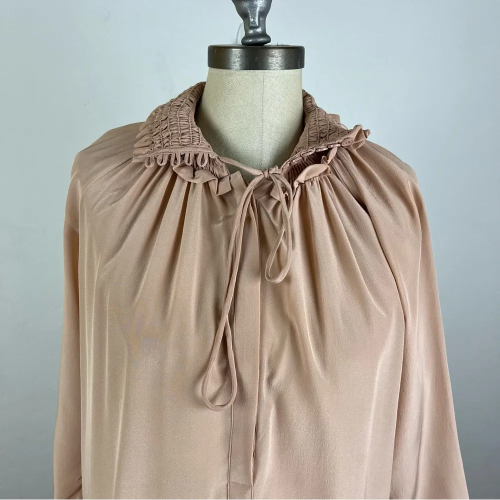 MaxMara Weekend Beige Silk Mockneck Tunic - Image 3