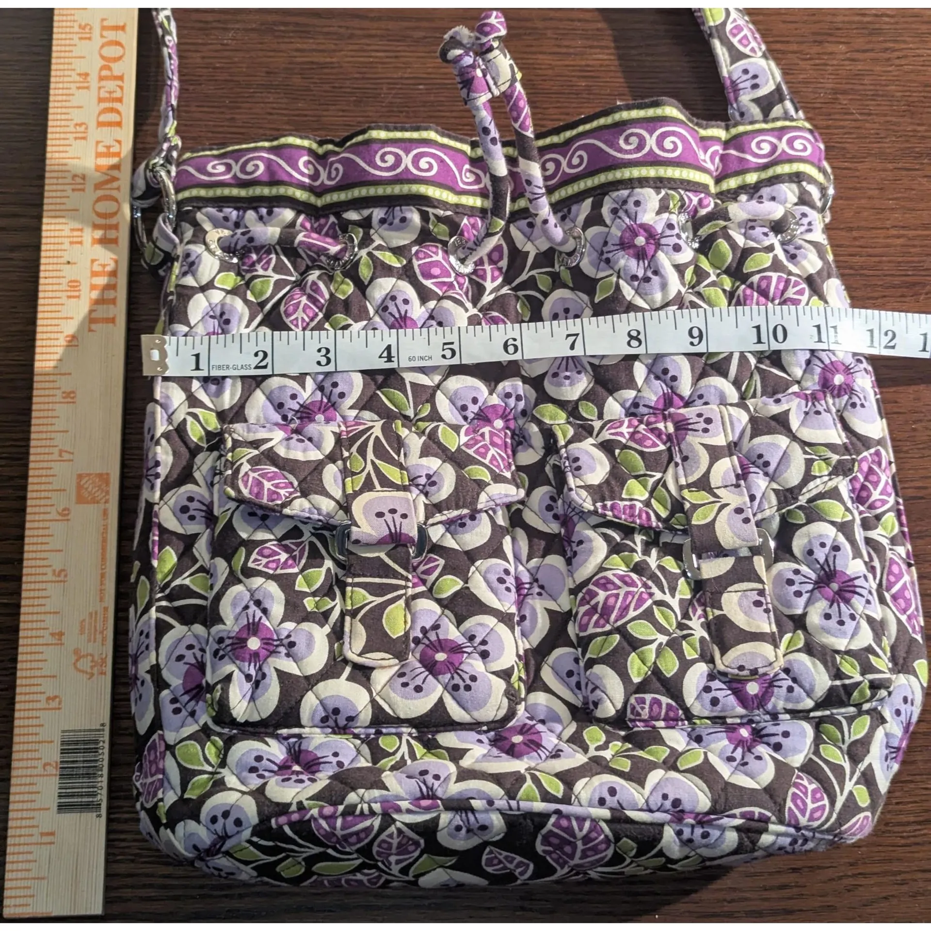 Vera Bradley Quilted Floral Drawstring Bucket Bag - Image 4