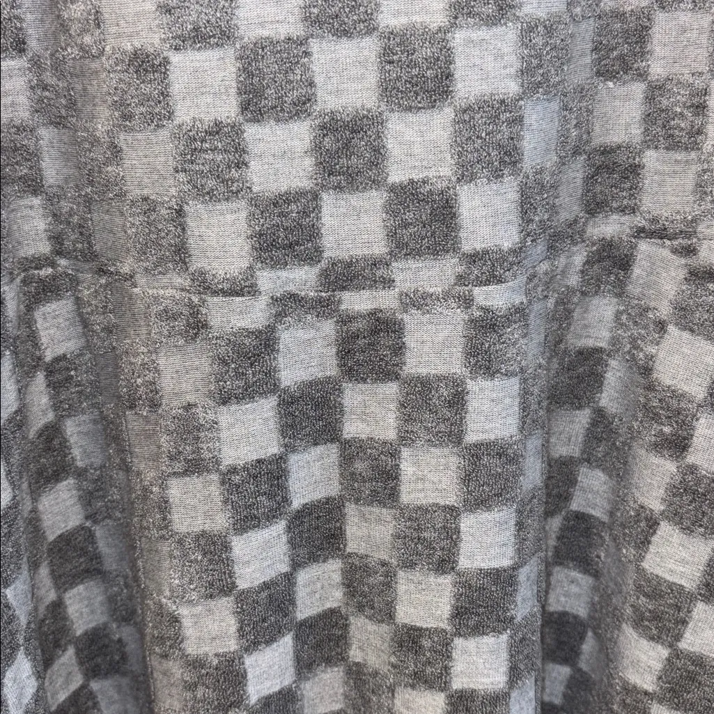 ROOLEE BRAND GREY CHECKERED SHORT SLEEVE MIDI DRESS FIT AND FLARE DRESS SIZE XL - Image 6