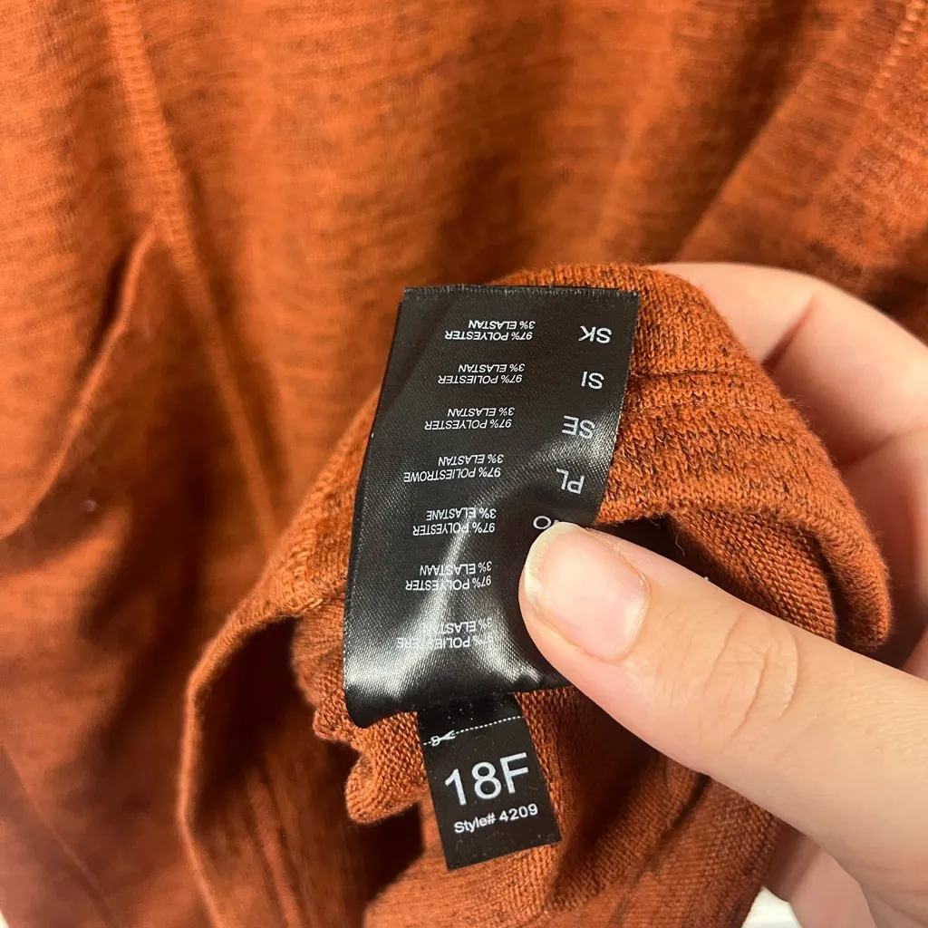 Kuhl orange brown cowl neck long sleeve dress size small - Image 7