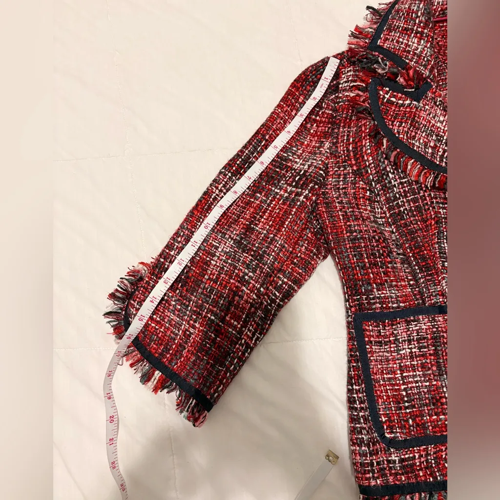XOXO  Red and Black Tweed Blazer - Image 4
