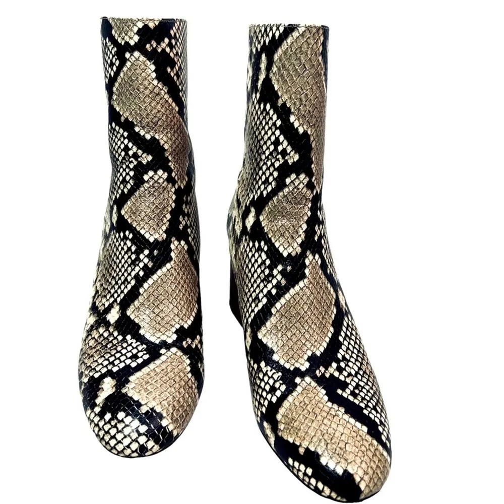 J. Crew Snakeprint Maya Boot with Stacked Heel 8.5 - Image 4