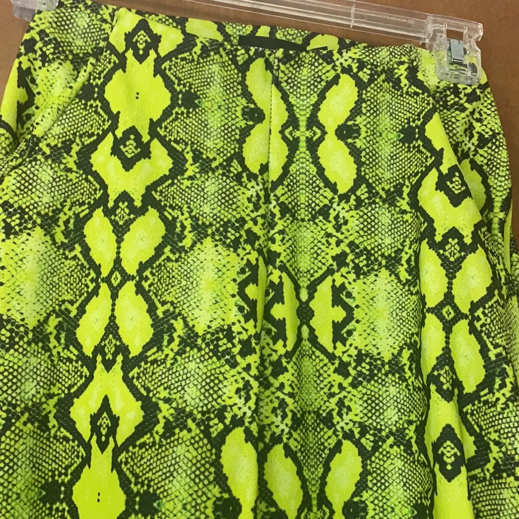 New Neon Lime Snake Print Skinny Pants - Image 3