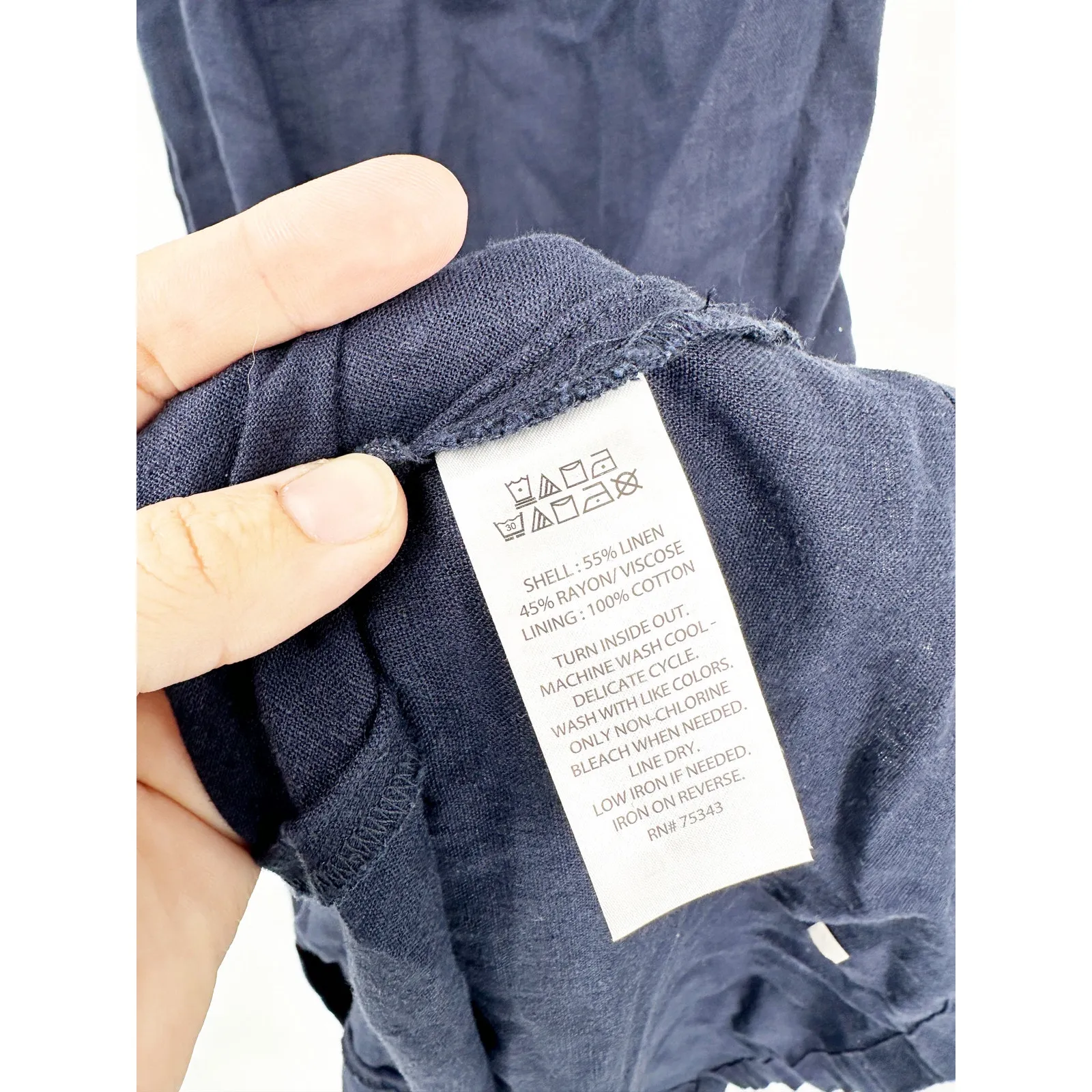 Calypso St. Barth Linen Beaded Maxi Dress Navy Blue Flare Skirt Beach Size XS - Image 3