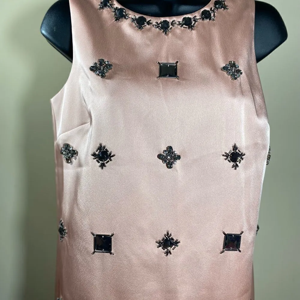 Ann Taylor Pink Jeweled Shift Dress Size 2 TALL - Image 8