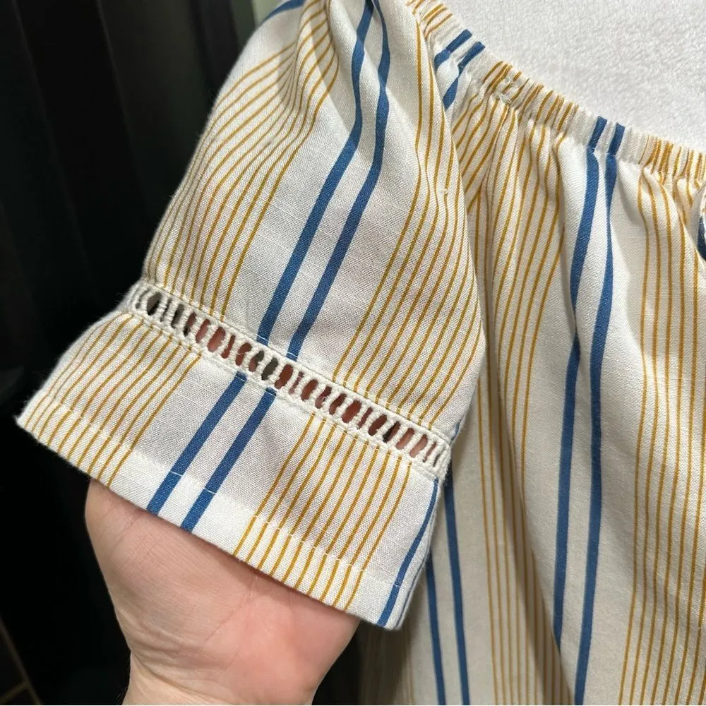 J.O.A | Los Angeles Striped Off The Shoulder Dress Size M - Image 4