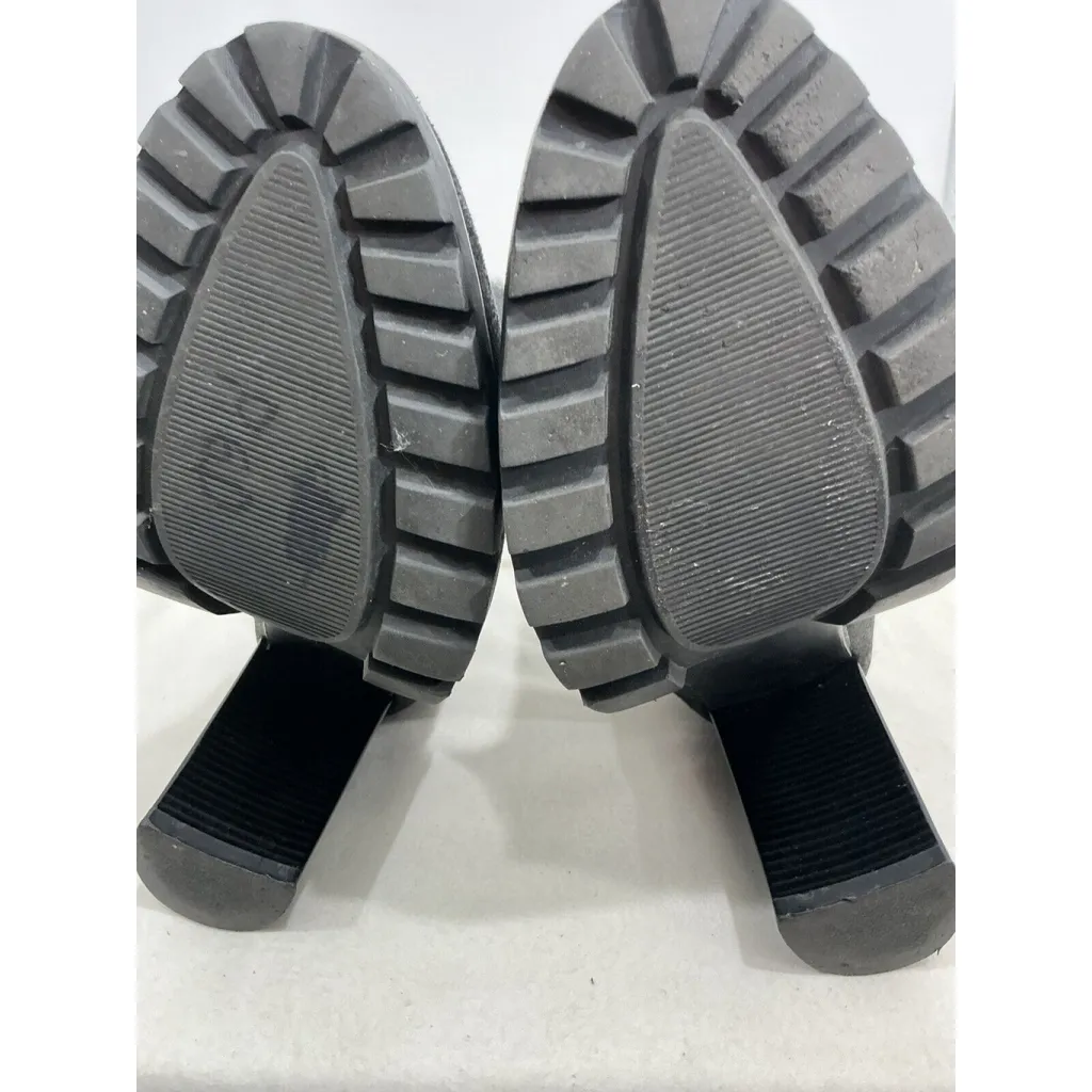 Womans Just Fab Carolina Black Fabric Platform Block Heel Ankle Boots Size 10 - Image 8