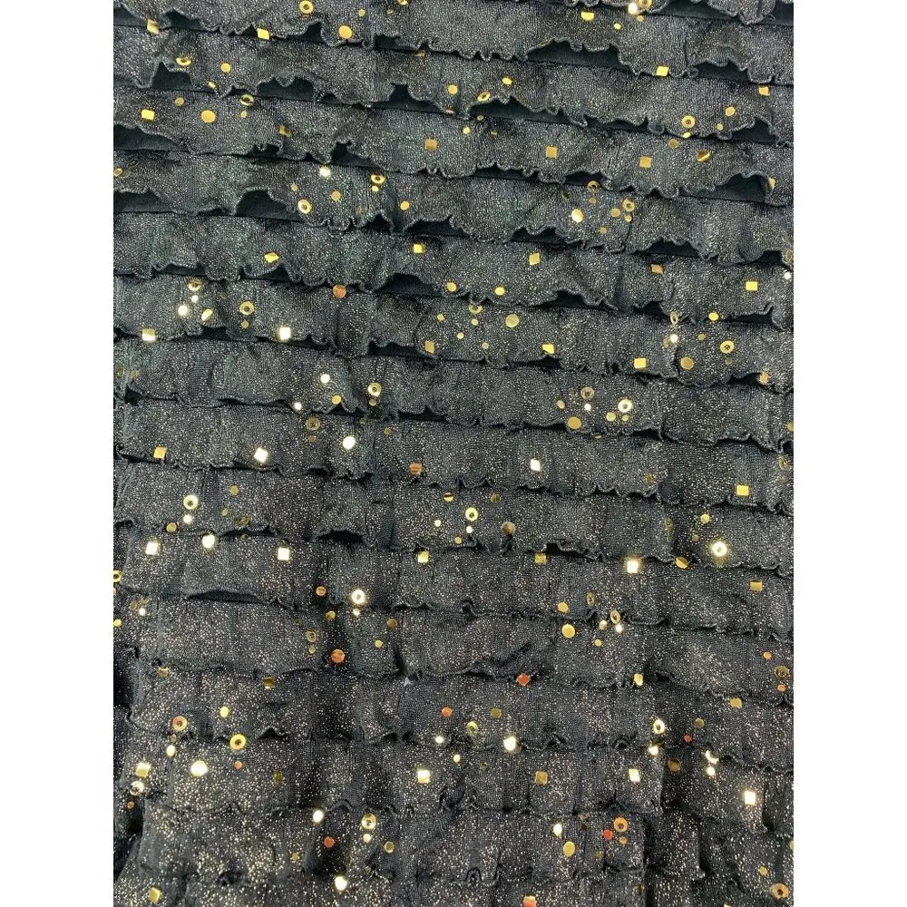 Reba  Women's Black & Gold Sequin Blouse - Image 3