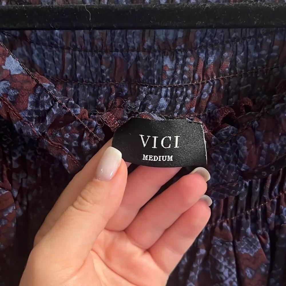 ✨Vici Elena Sheer Mock Neck Sz Medium Blouse✨ - Image 7