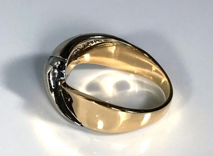 14KT .28 CARAT DIAMOND SOLID YELLOW & CHAMPAGNE GOLD BYPASS RING - Image 11