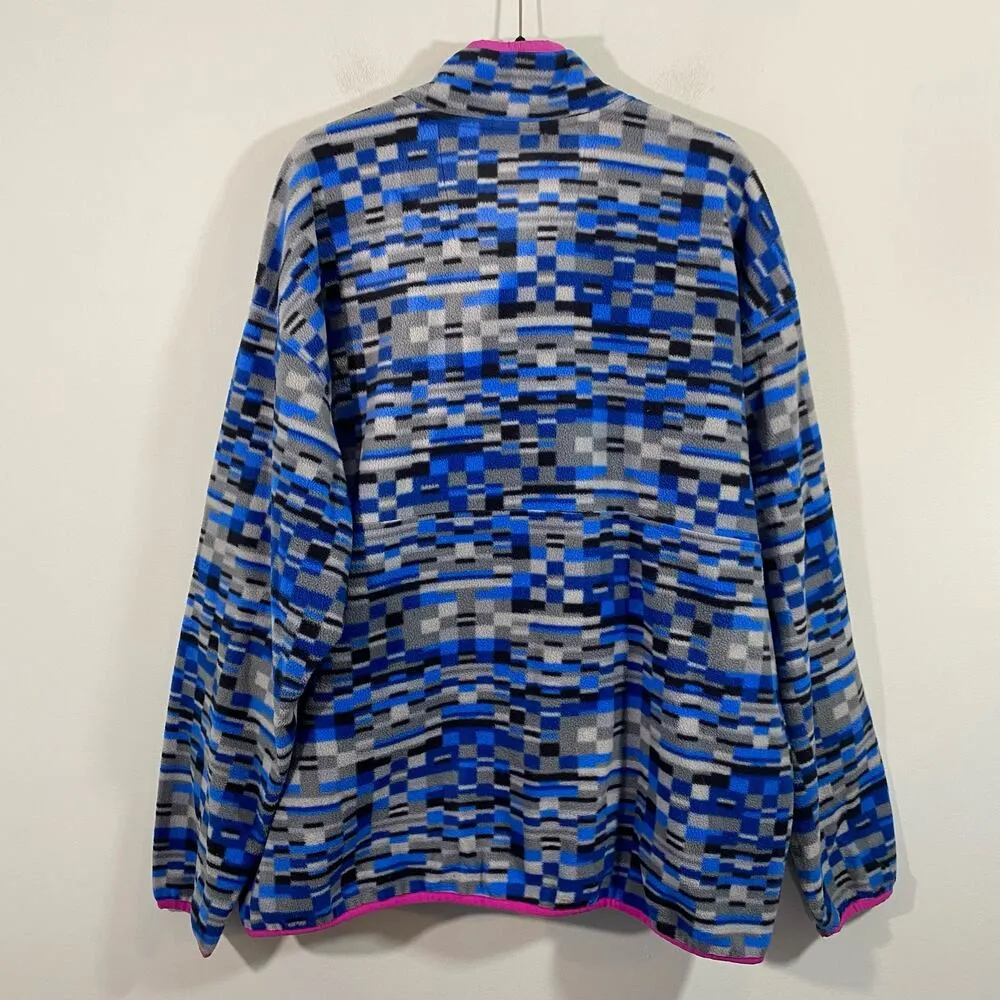Columbia Women's Blue & Pink Graphics Half Zip Pullover Fleece Size 2XL - Image 7