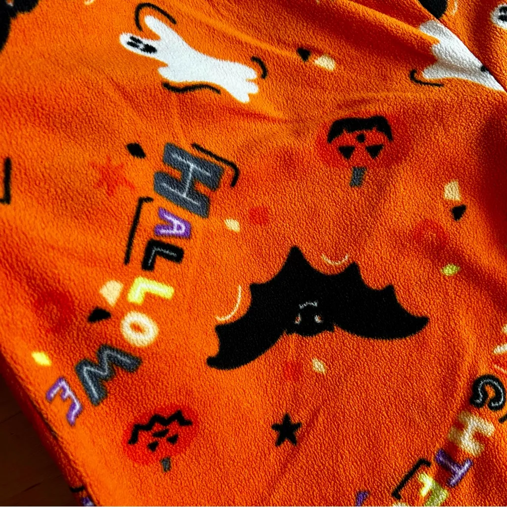 Hyde & Eek! Fun Halloween Fleece Sleep, Lounge Pant, Orange, Black, Size L Orange Size L - Image 4