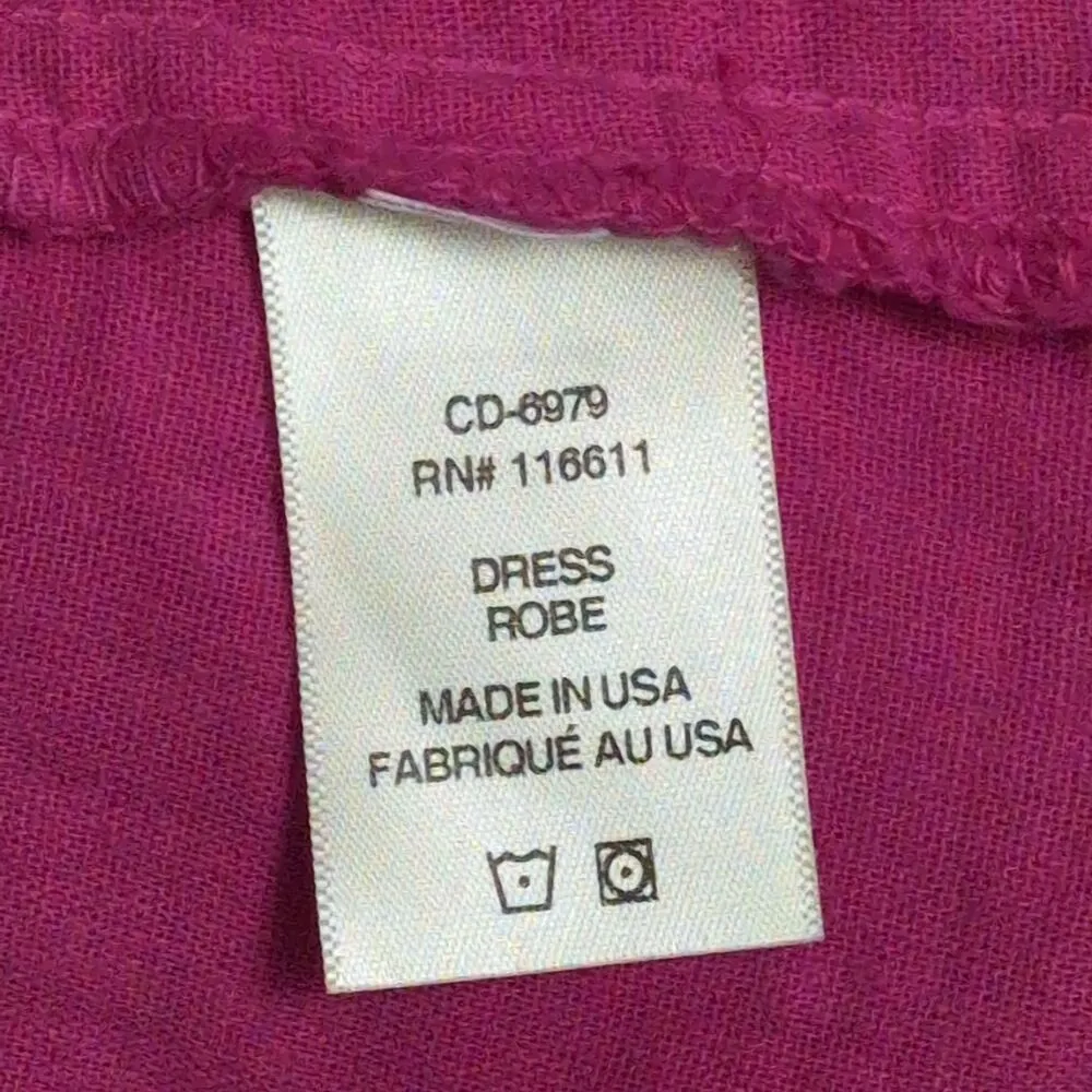 AMADI Anthro Pink Puff Short Sleeve V Neck Lace Up Front Casual Dress Sheath XS - Image 7