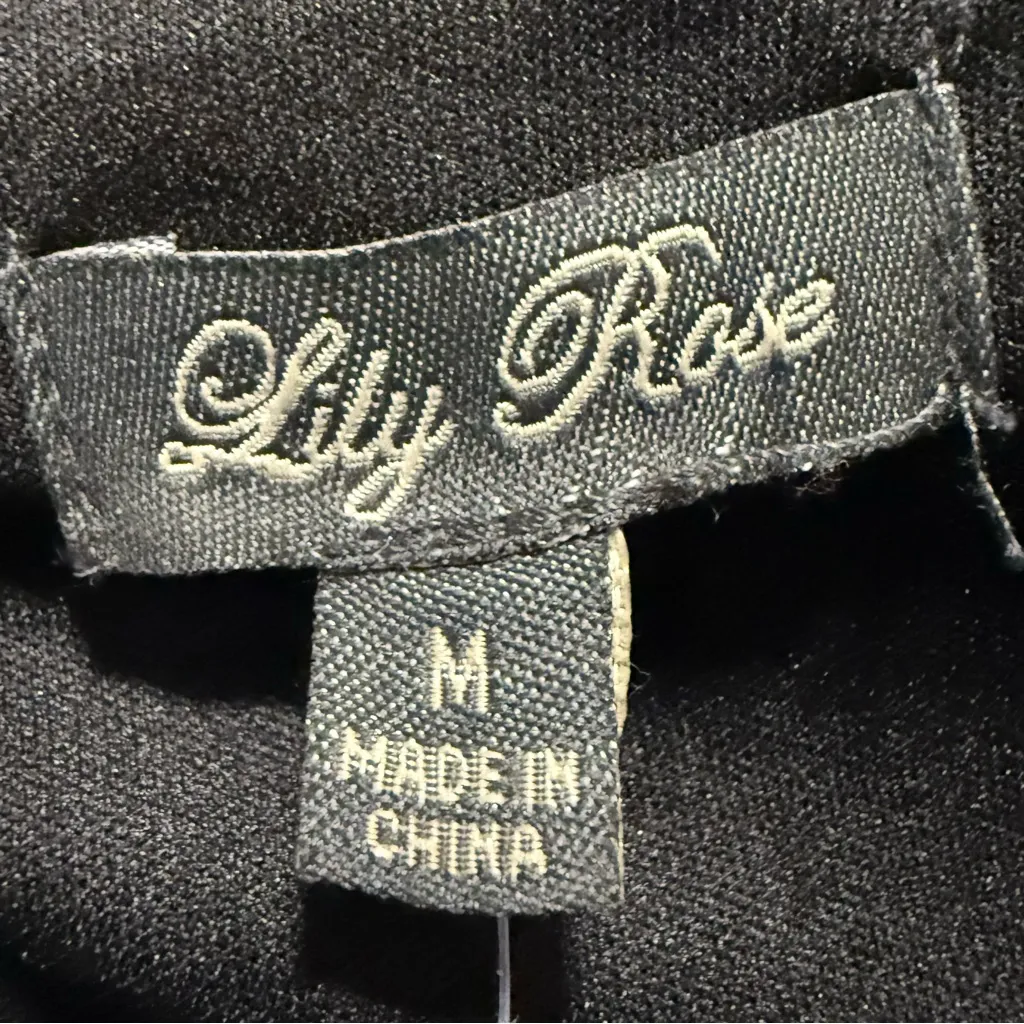 Lily Rose Black and Pink Floral Dress, Size M, NWT - Image 4