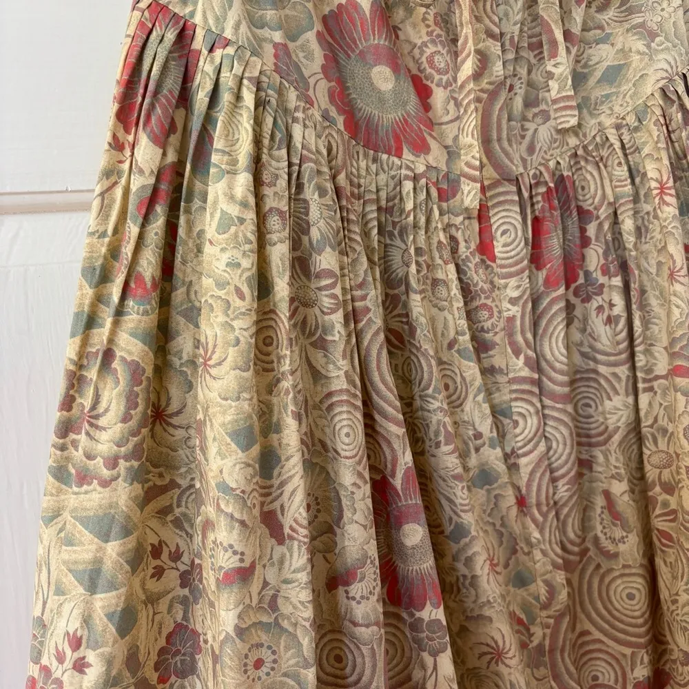 Ulla‎ Johnson Pleated Lourdes Midi Skirt Haze Size 6 Floral Drawstring Waist - Image 6