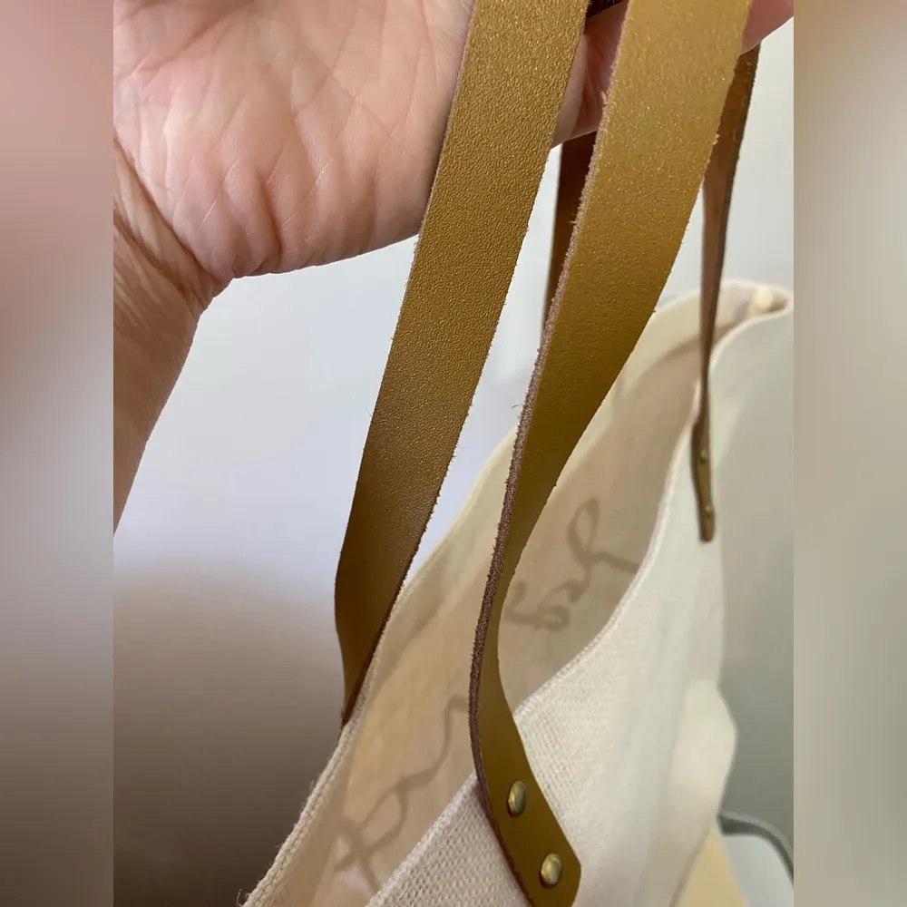 Mud Pie  Bride Tote Bag with Tan Handles - Image 8