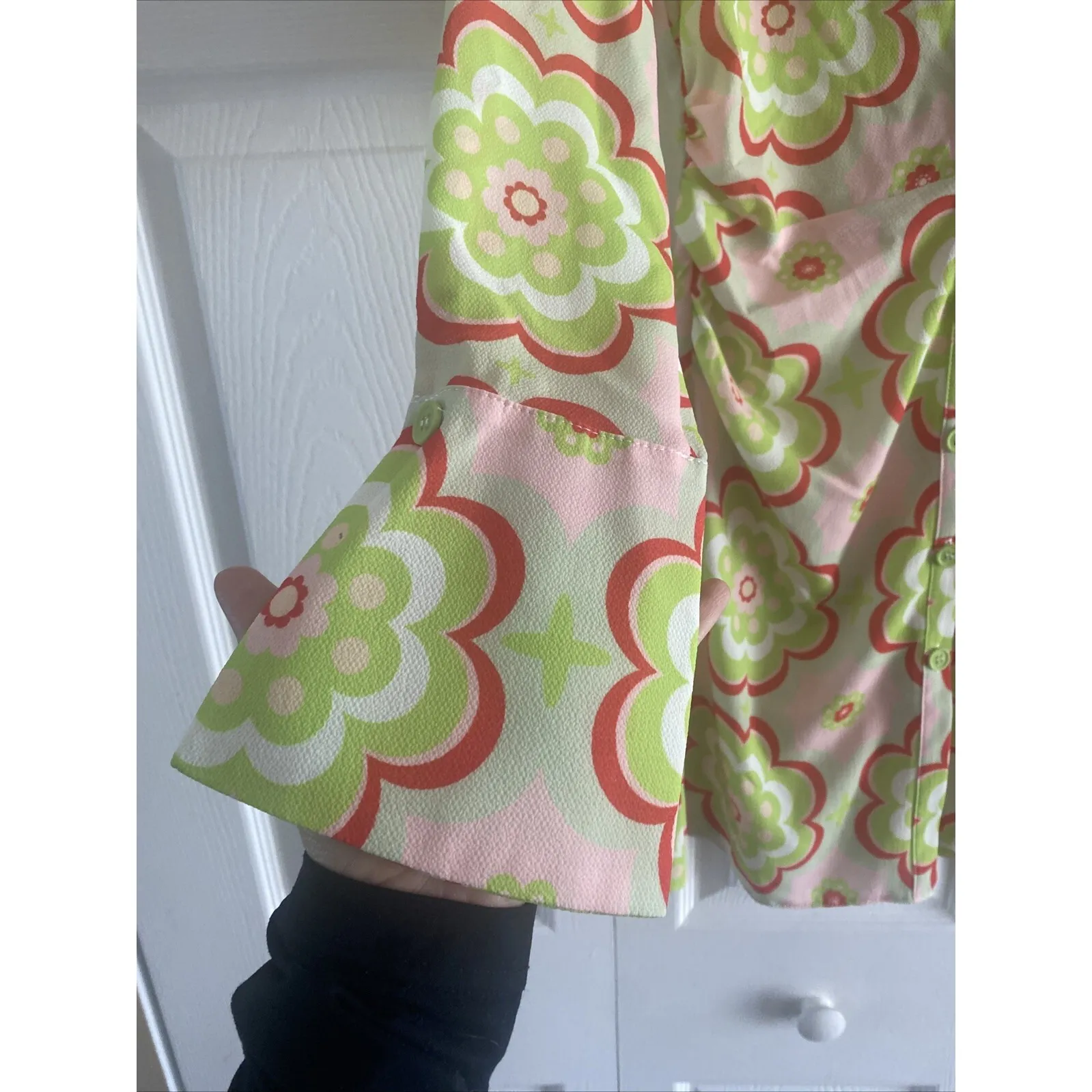 Asos Women's 4  Green Floral Hippie Dress‎ Mod NEW Cosplay Retro - Image 4