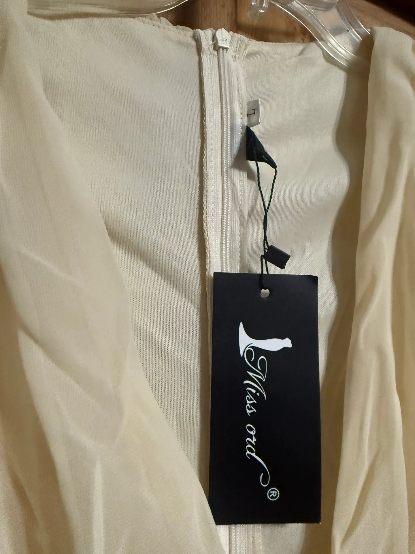 Beige Chiffon Mini Dress - Image 2