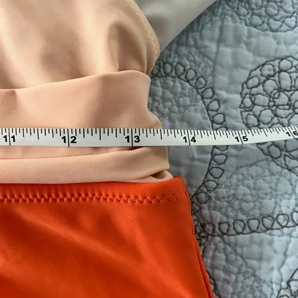 CUPSHE Orange White‎ Side Bowknot One PieceSwimsuit Size Large - Image 9