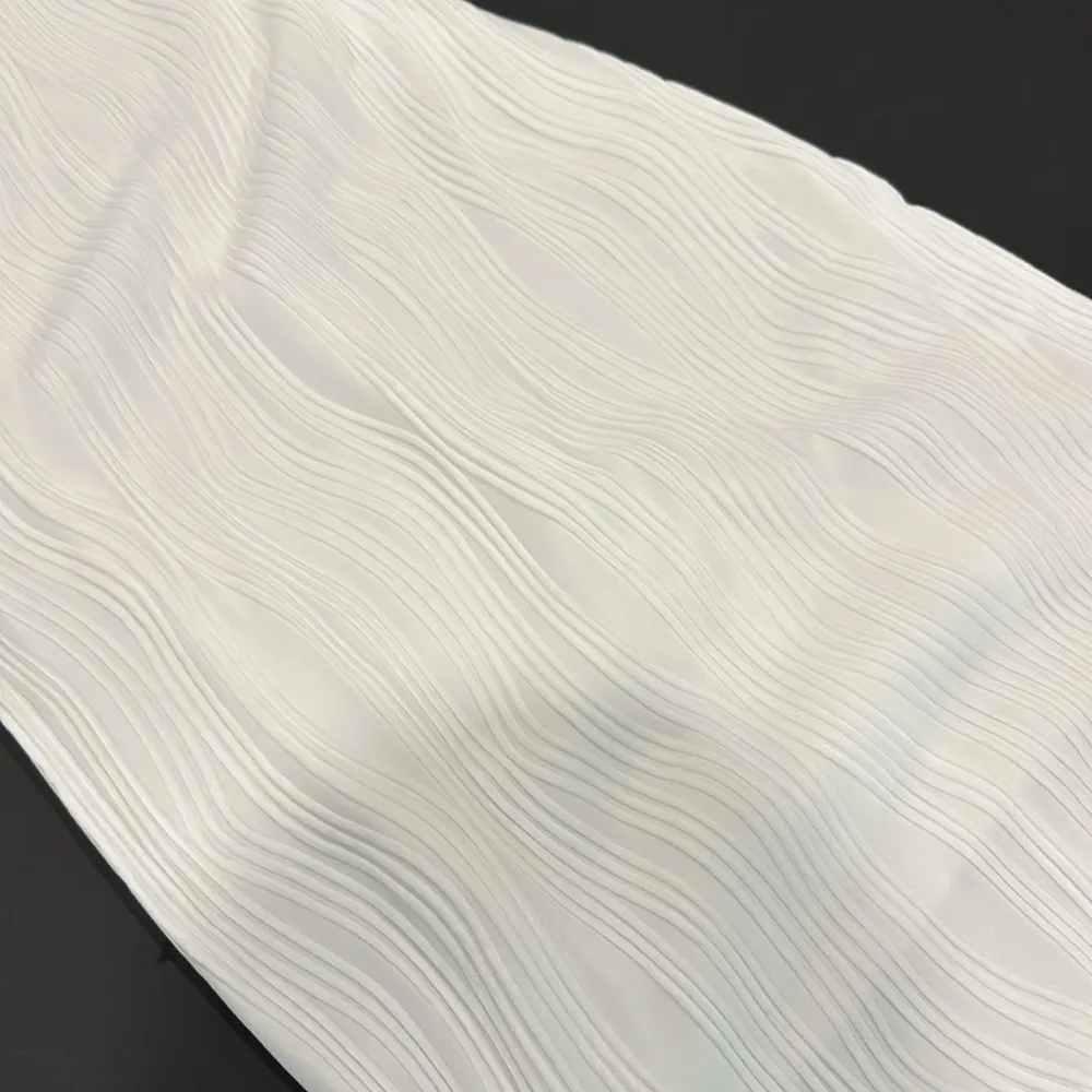 Rihoas White Ripple Effect Pearl Strap Dress Size XS - Image 7