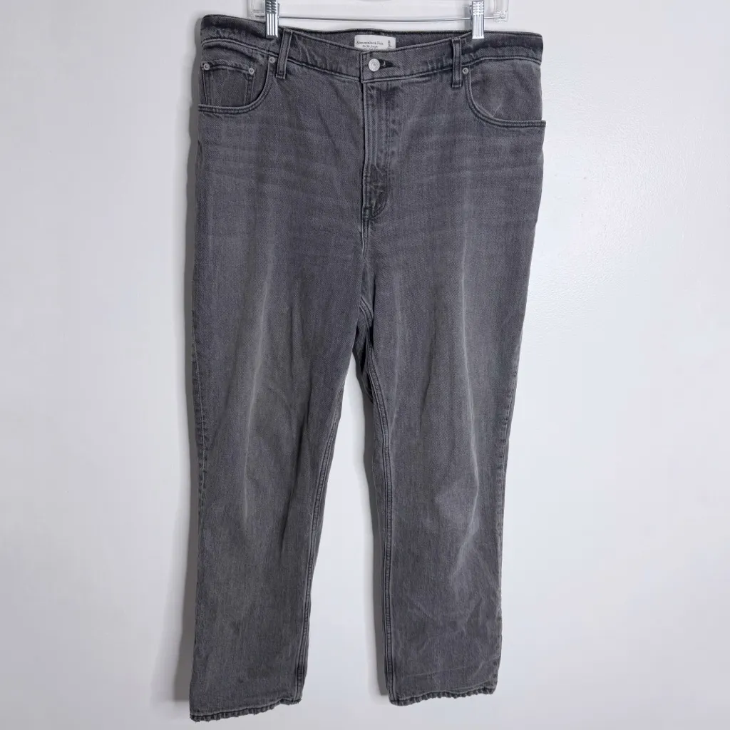 Abercrombie & Fitch The‎ 90's Straight Ultra High Rise Washed Black Plus 16/33 - Image 2