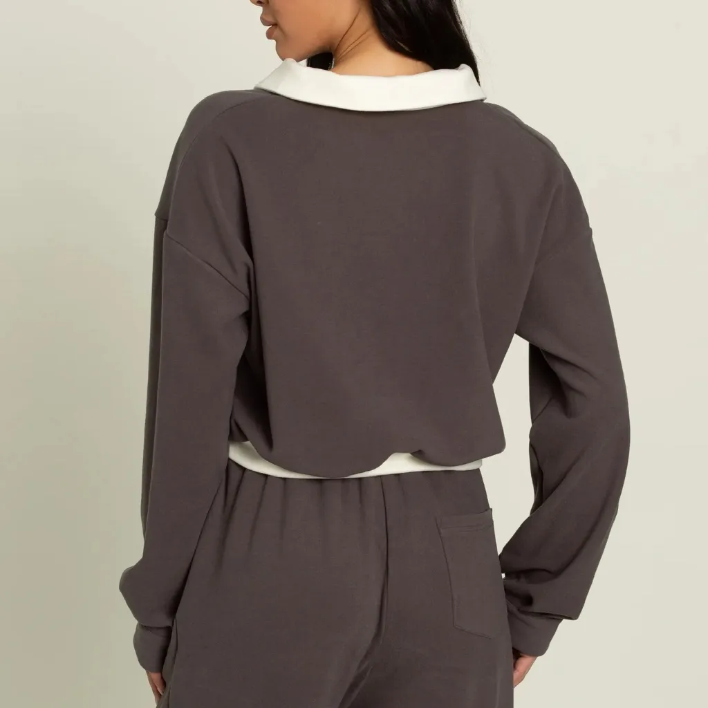 Gold Hinge CHARCOAL PULLOVER TOP Gray Size XS - Image 2