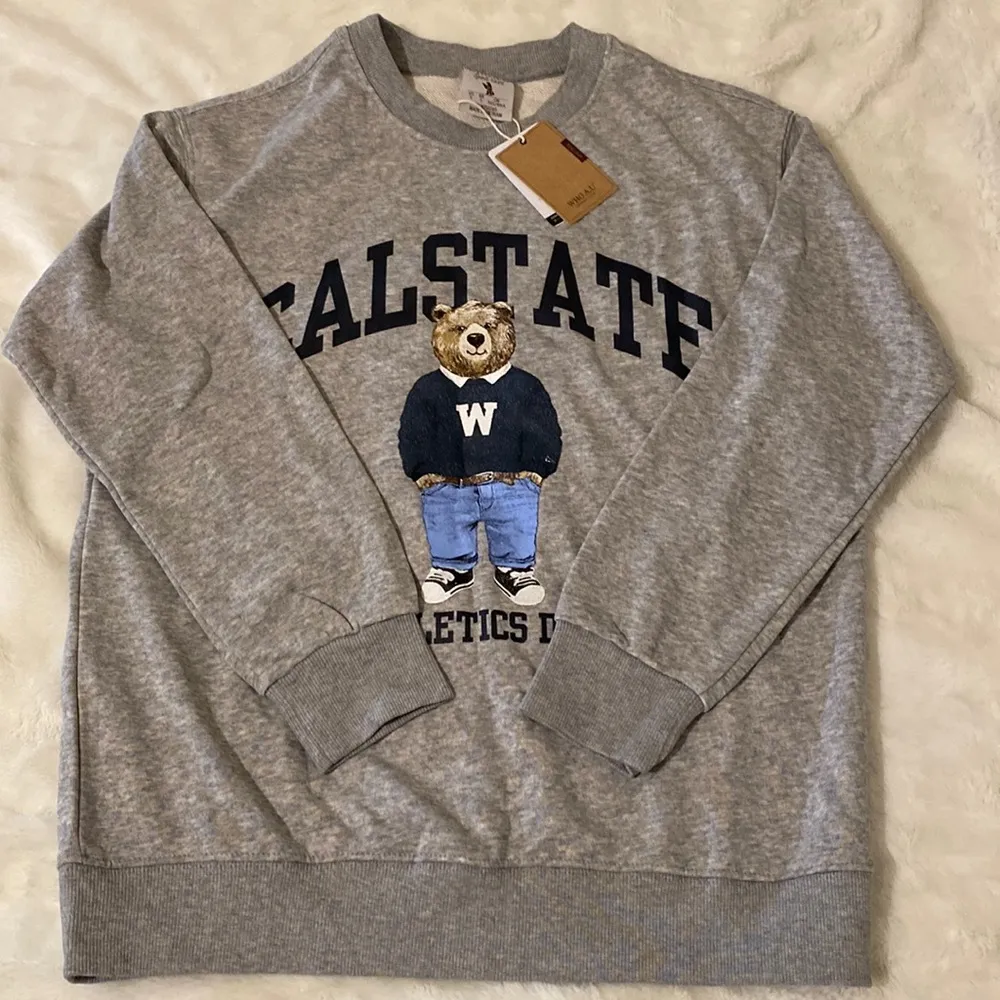 WHO.A.U Korean Brand Unisex Street Style Logo Sweatshirts Gray - Image 2